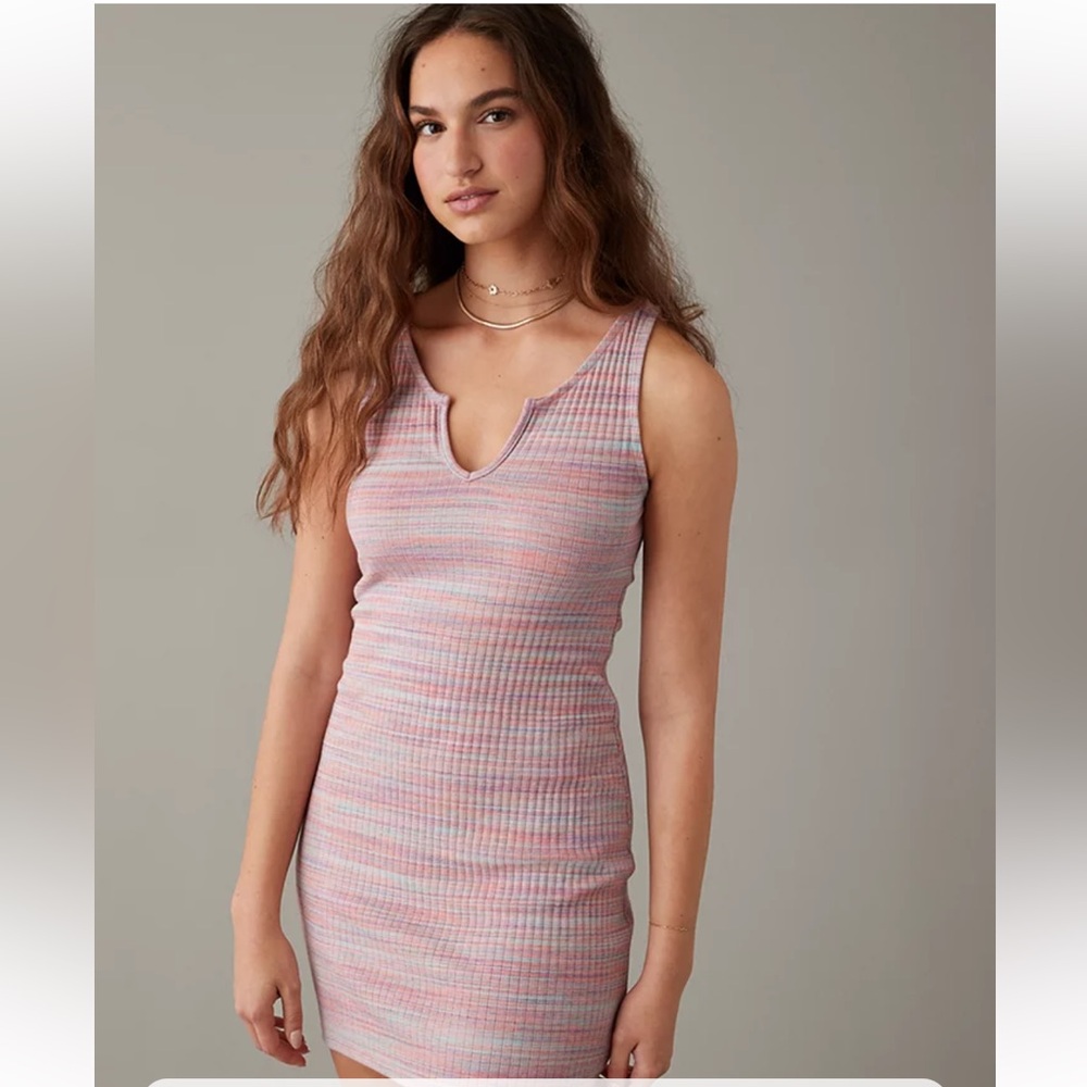American Eagle notch neck spaces mini dress size large